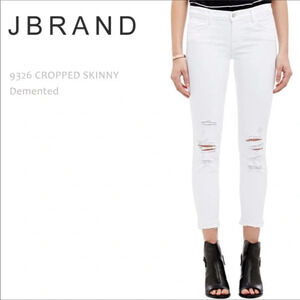 J. Brand White Cropped Low Rise Distressed Jeans Plus Size 32 NWT